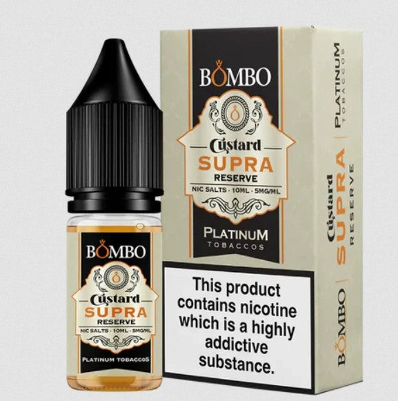 Bombo Platinum Tobaccos | Custard Supra Reserve | 10ml Nic Salt