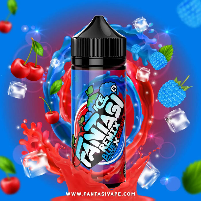 Blue Raspberry X Cherry Ice Remix By Fantasi Vape Juice 100ml (Nicotine not included)