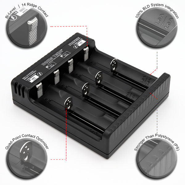 Hohm Tech School 4 Bay Charger - 18650, 20700, 21700