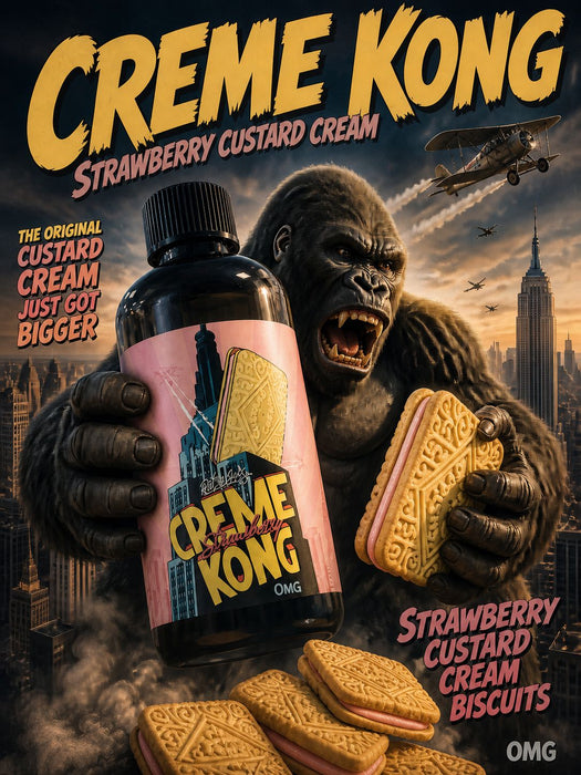 STRAWBERRY Creme Kong By Joes Juice - 200ml Shortfill. (Nicotine not included)