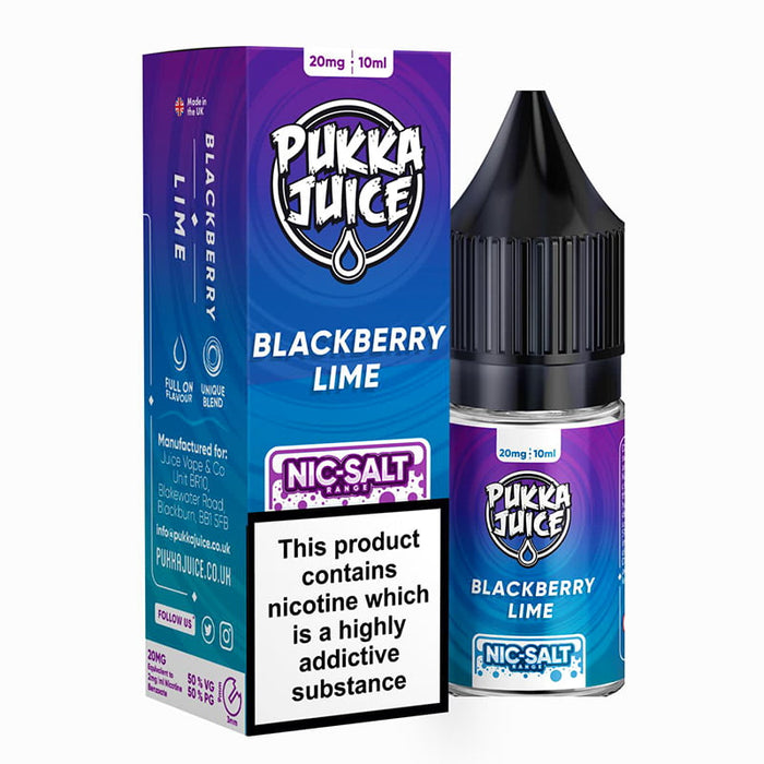 Blackberry Lime 10ml Nic Salt By Pukka Juice