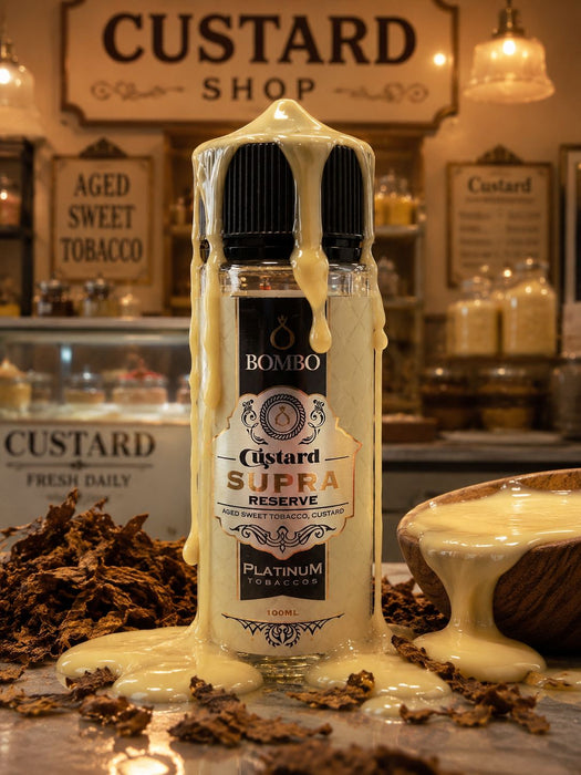 Bombo | Platinum Tobaccos | Custard Supra Reserve - 100ml Shortfill E-Liquid (Nicotine not included)