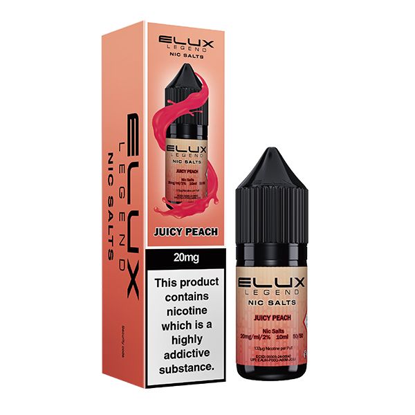 Juicy Peach 10ml Nic Salt By Elux