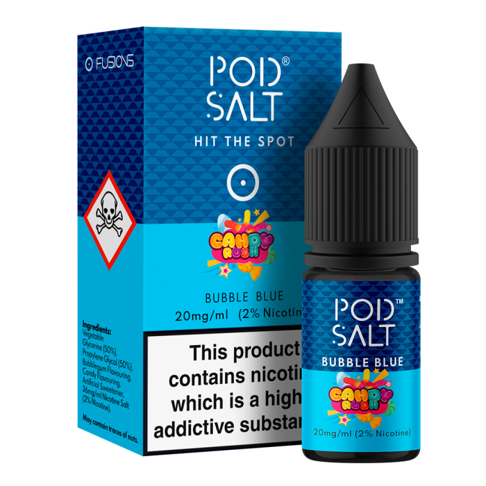 Bubble Blue Pod Salt 10ml Nic Salt. 3 for £12.99 - Cheap Quality Eliquid, Vape Juice. Zapp Vape Cardiff UK. Zapp Ecigs Cardiff UK.  E-cigs Cardiff. Vaping Cardiff