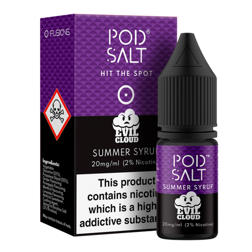 Evil Cloud Summer Syrup Pod Salt 10ml Nic Salt. 3 for £12.99 - Cheap Quality Eliquid, Vape Juice. Zapp Vape Cardiff UK. Zapp Ecigs Cardiff UK.  E-cigs Cardiff. Vaping Cardiff